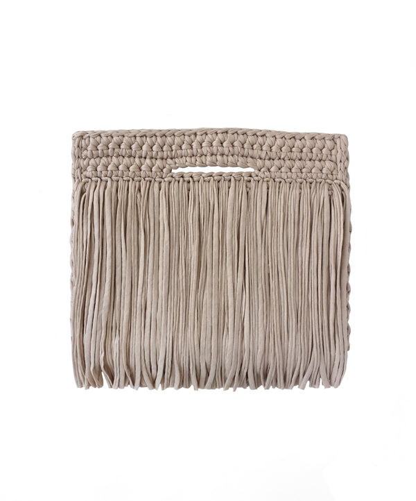 Pochette Sophia à franges - Ecru
